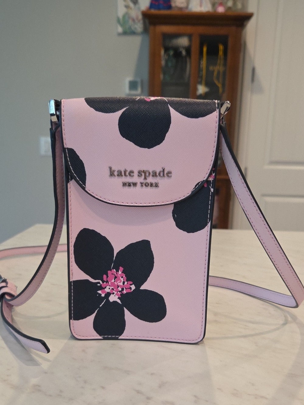 kate spade New York Pink Floral Crossbody Phone Bag